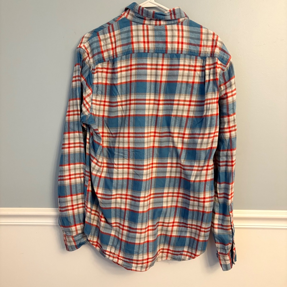 J.Crew Flannel Plaid Button Down Shirt Blue Red White Size M Long Sleeve J Crew - Picture 5 of 9